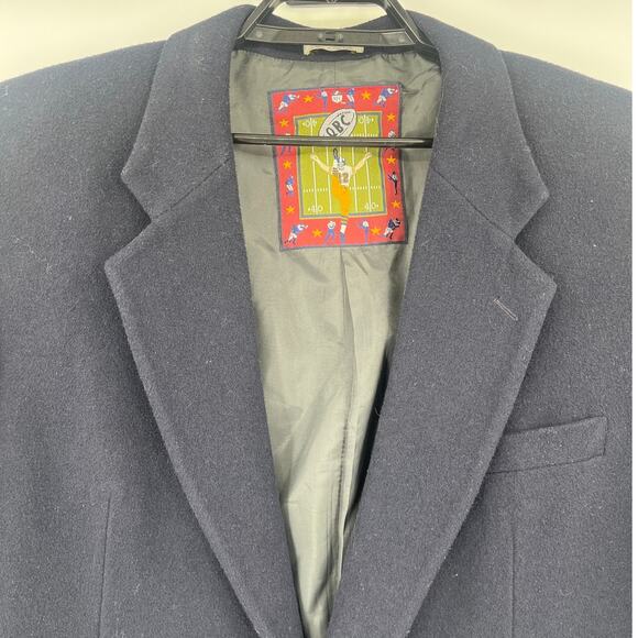 Vtg Y2K QBC Quarterback NFL Wool Mens Sz XL Blazer Preppy Ivy Retro Varsity 80s - Picture 2 of 11